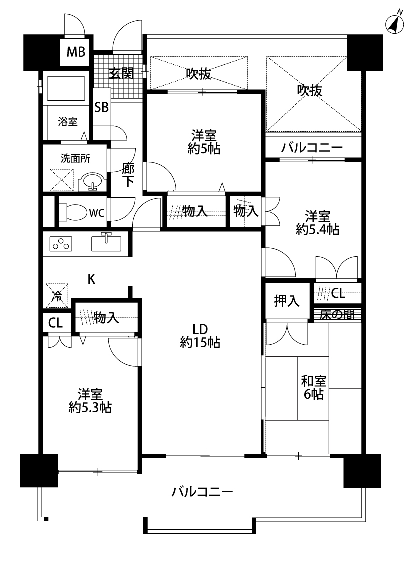サングレート箱崎公園東303号室